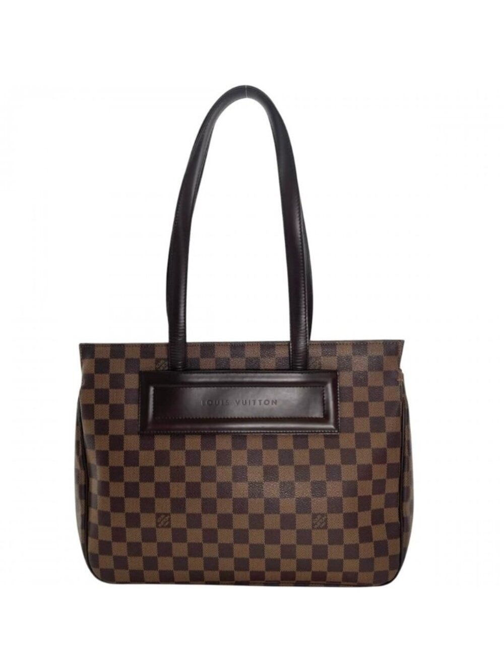 Louis Vuitton Tote Bag Damier Ebene Parioli PM Shoulder Leather Brown Gold